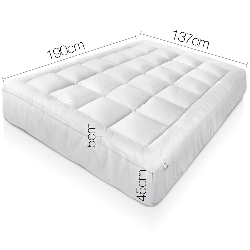 Giselle Double Mattress Topper Bamboo Fibre Pillowtop Protector