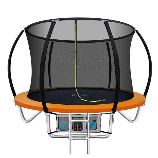 Everfit 8FT Trampoline Round Trampolines Kids Enclosure Safety Net Pad Outdoor Orange