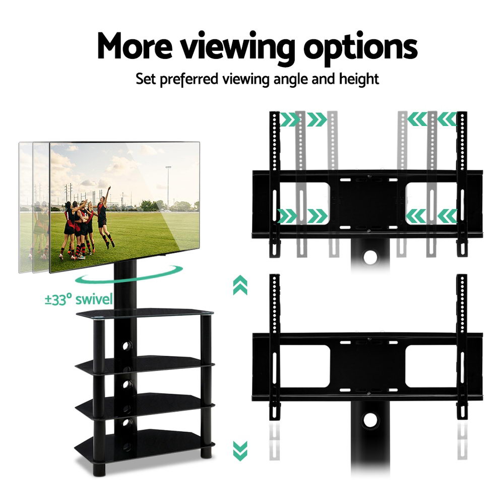 Artiss TV Mount Stand Swivel Bracket 3 Tier Floor Shelf 32 to 50 inch Universal