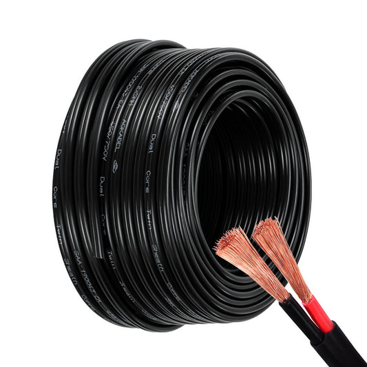 Giantz 5MM 30M Twin Core Wire Electrical Cable Extension Car 450V 2 Sheath