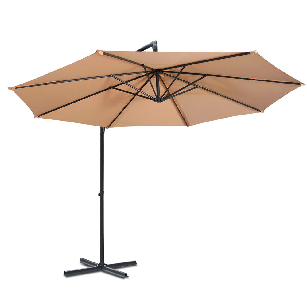 Instahut 3M Cantilevered Outdoor Umbrella - Beige