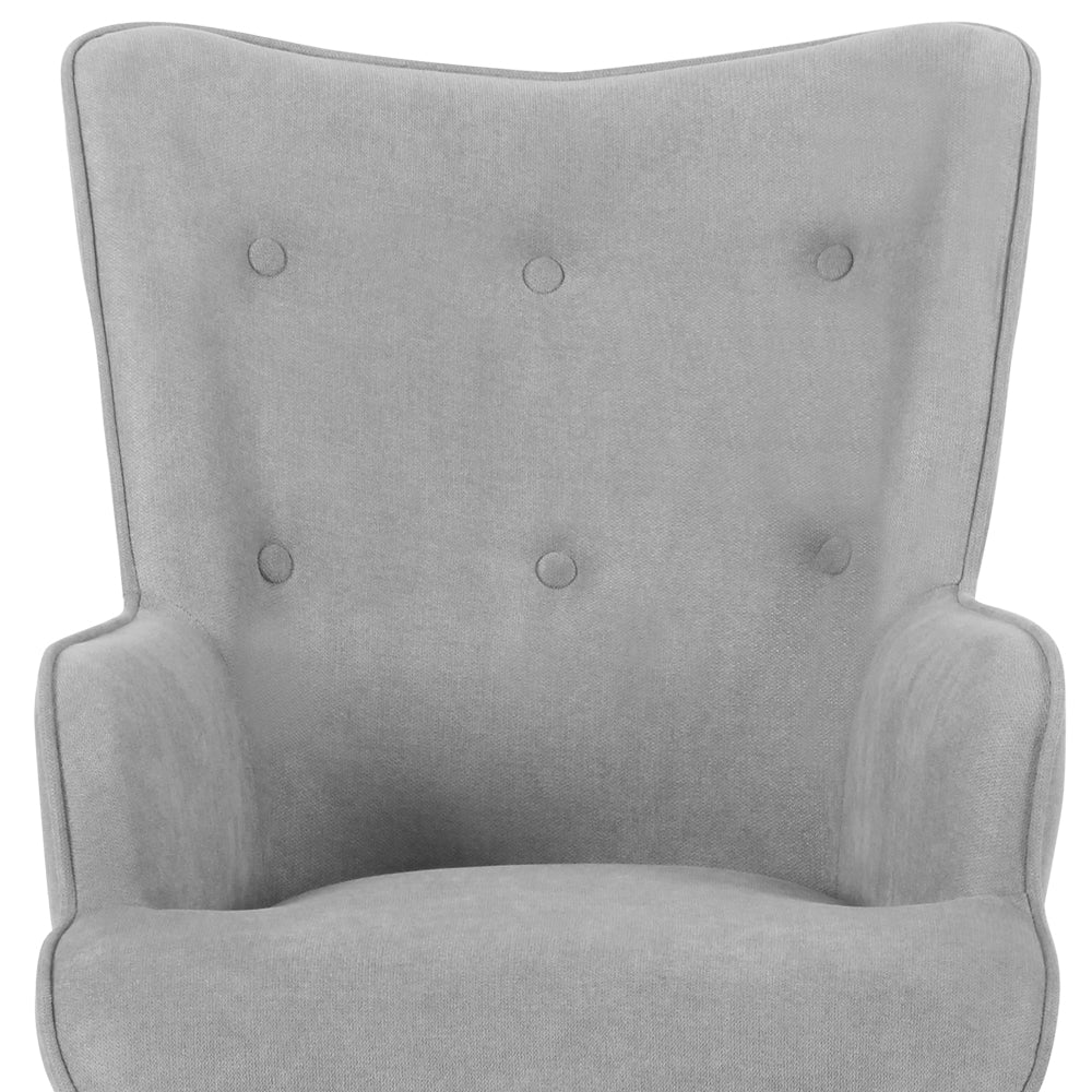 Artiss Armchair and Ottoman - Light Grey