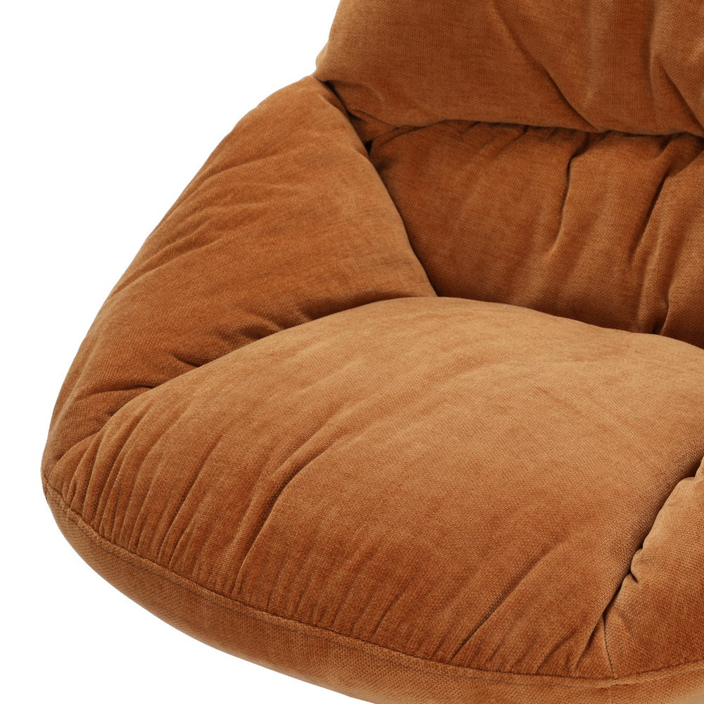 Artiss Armchair Set with Ottoman Linen Fabric Orange Yaro