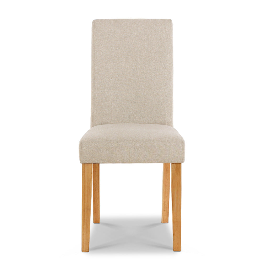 Artiss Set of 2 Fabric Dining Chair - Beige