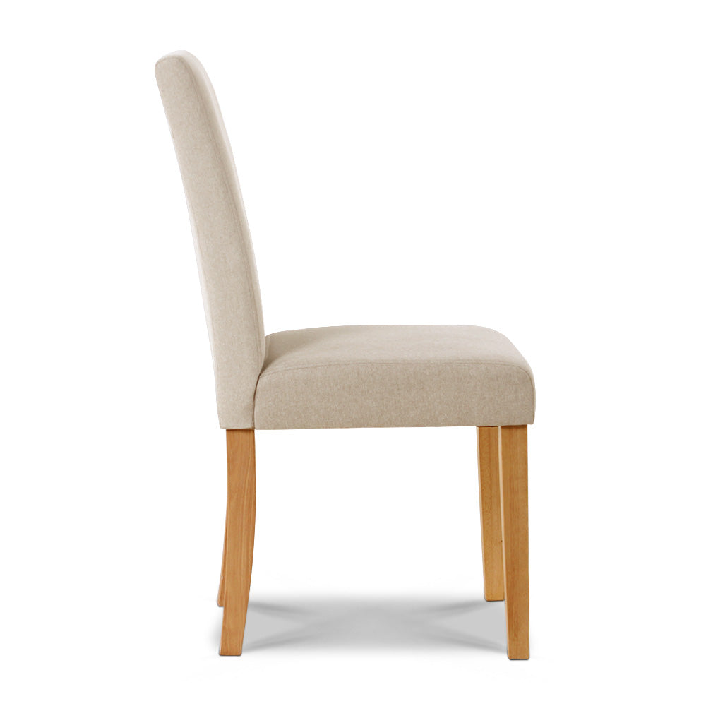 Artiss Set of 2 Fabric Dining Chair - Beige