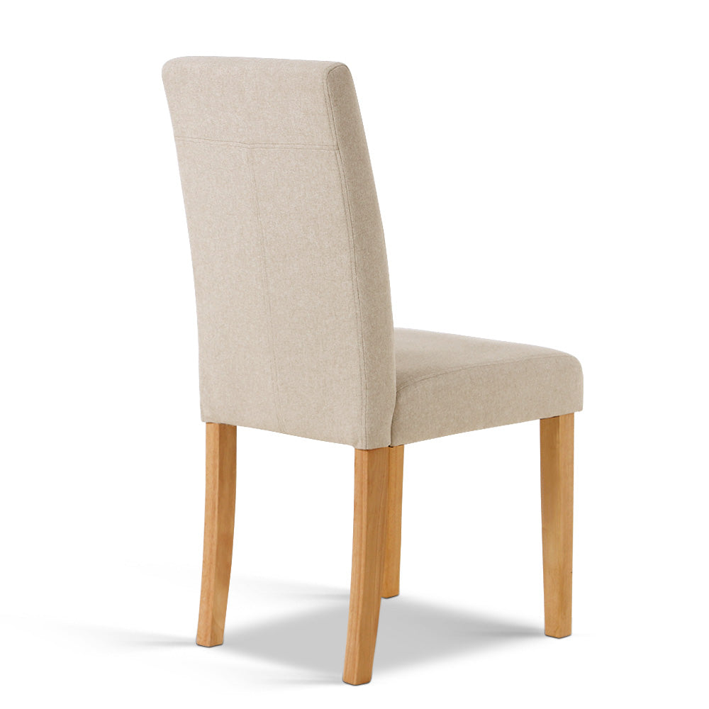 Artiss Set of 2 Fabric Dining Chair - Beige