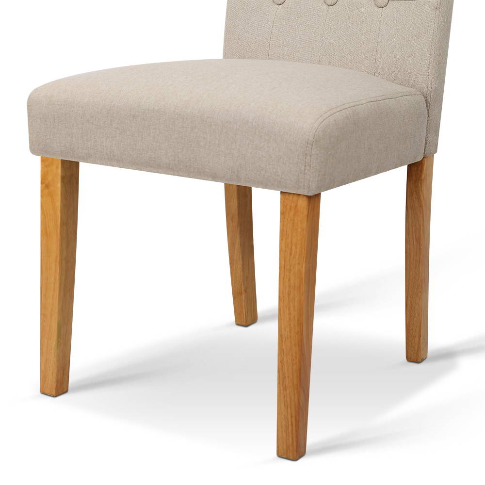 Artiss Set of 2 Fabric Dining Chair - Beige