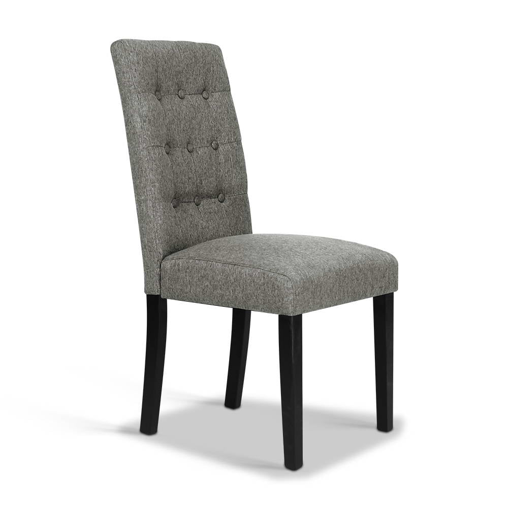 Artiss Set of 2 Fabric Dining Chair - Grey