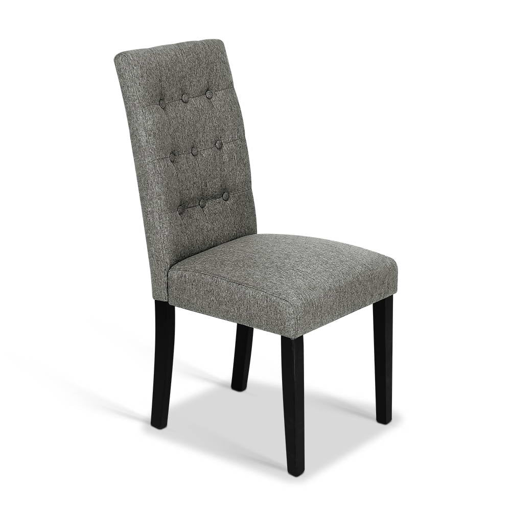 Artiss Set of 2 Fabric Dining Chair - Grey