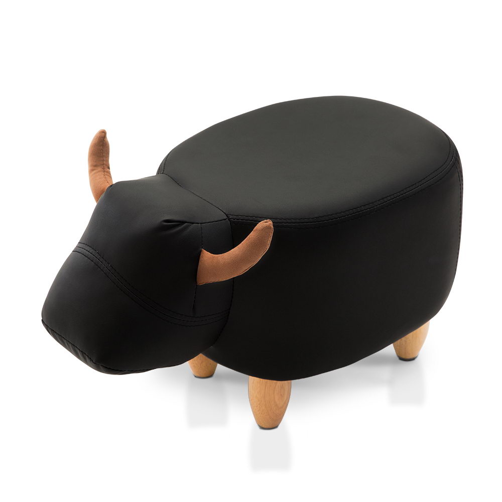 Artiss Kids Cow Animal Stool - Black