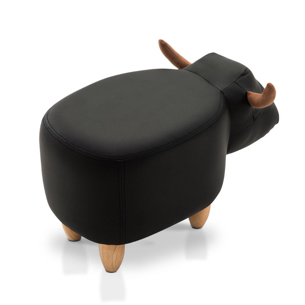 Artiss Kids Cow Animal Stool - Black