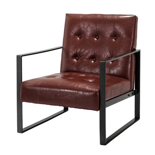 Artiss Armchair Lounge Chair Accent Chairs PU Leather Sofa Brown Metal Frame