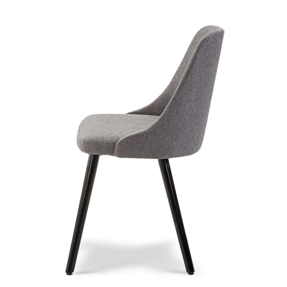 Artiss Set of 2 Fabric Dining Chair - Grey