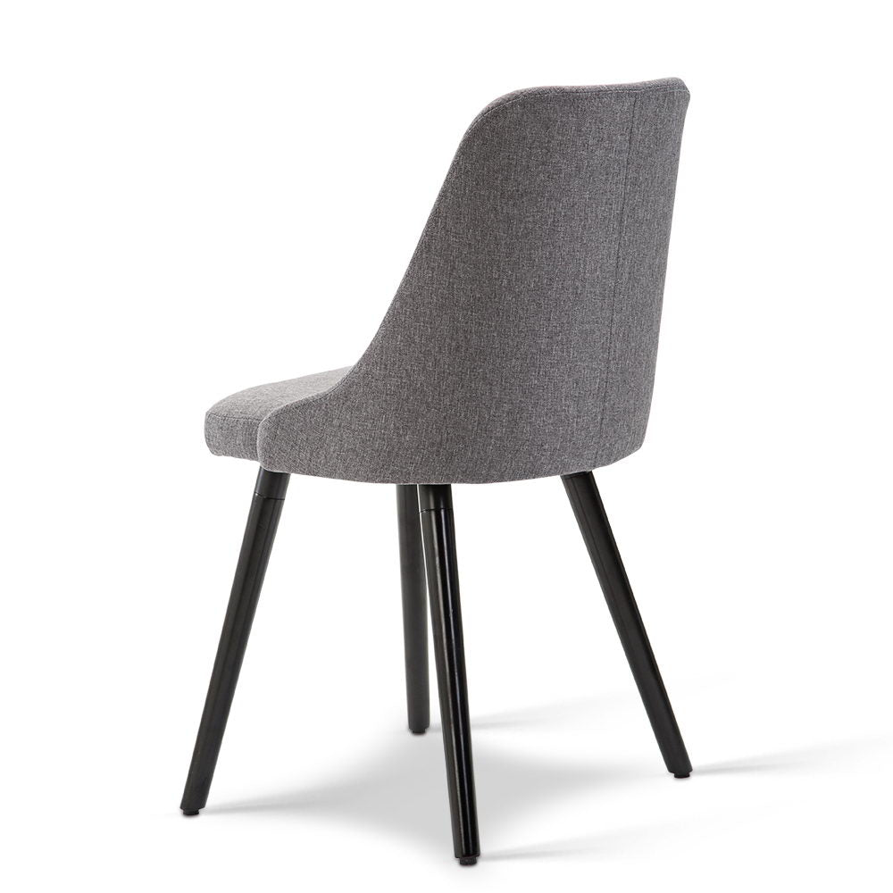 Artiss Set of 2 Fabric Dining Chair - Grey