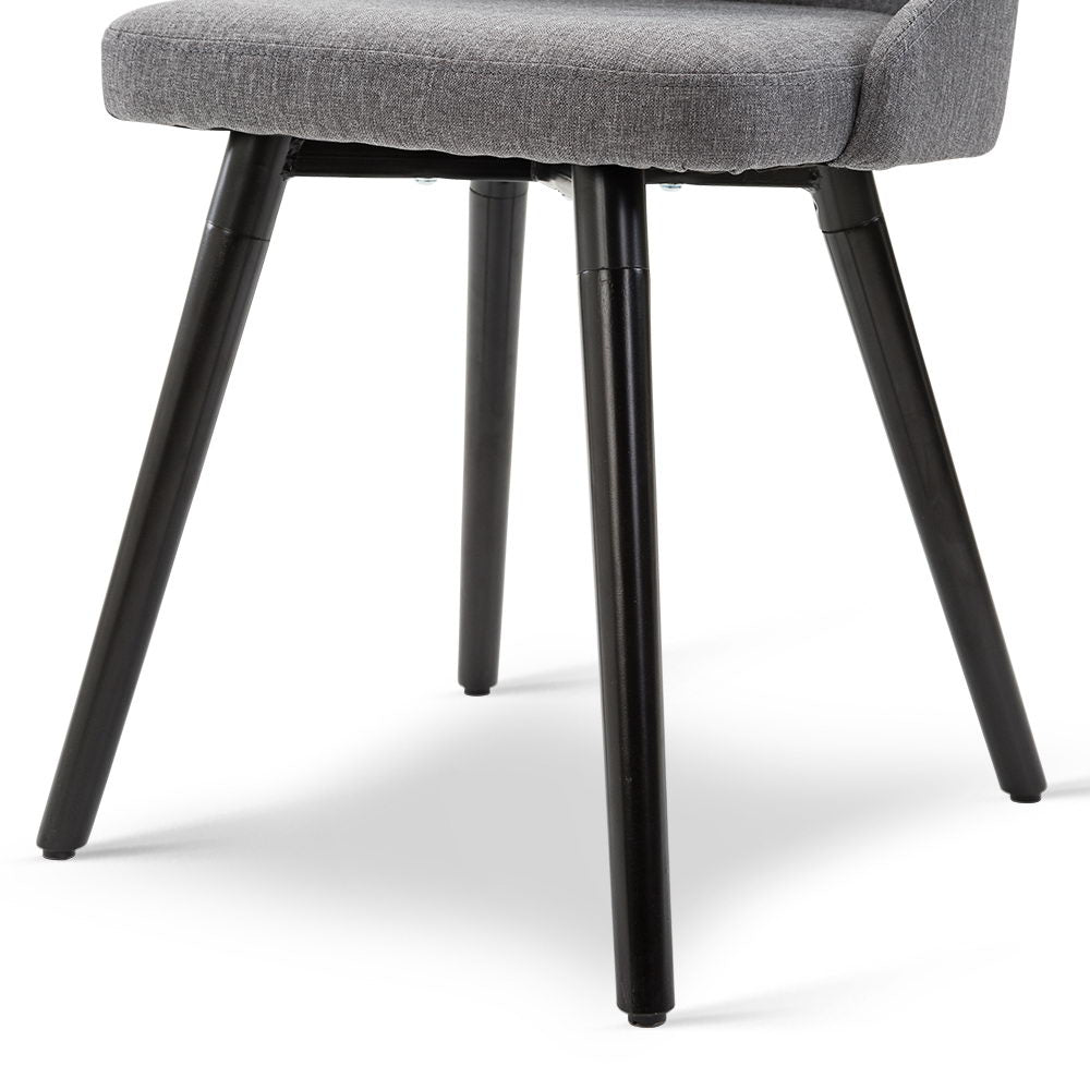 Artiss Set of 2 Fabric Dining Chair - Grey