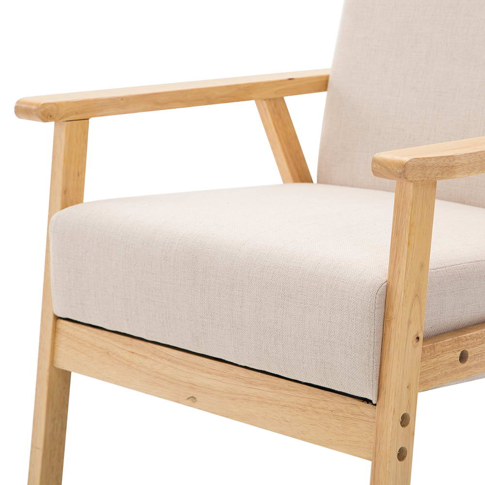 Artiss Fabric Dining Armchair - Beige