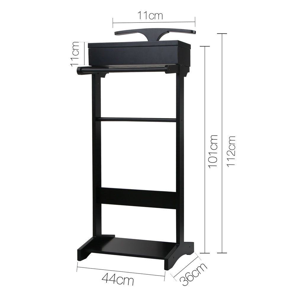 Artiss Valet Stand with Storage - Black