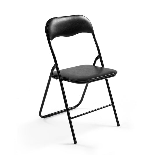 Artiss 4x Portable Vinyl Folding Chair Padded Seat Steel Frame Black 4 Pack