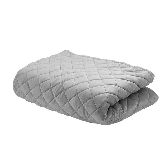 Giselle Bedding Microfibre Weighted Blanket Zipped Cover Washable Adult 152x203cm Light Grey