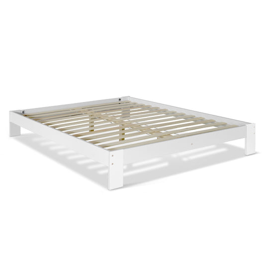 Artiss Double Wooden Bed Frame Base - White