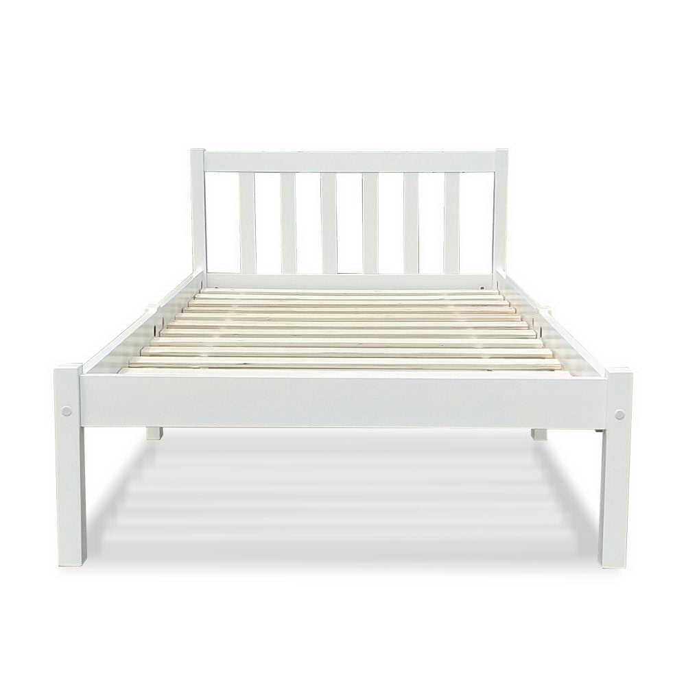 Single Size Wooden Bed Frame - White