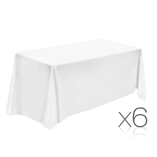 Set of 6 152 x 259 Table Cloths - White 