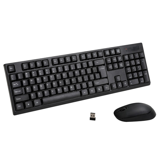 Wireless Keyboard and Mouse Combo Bluetooth Set for PC Laptop Phone Tablet 104 Keys Black