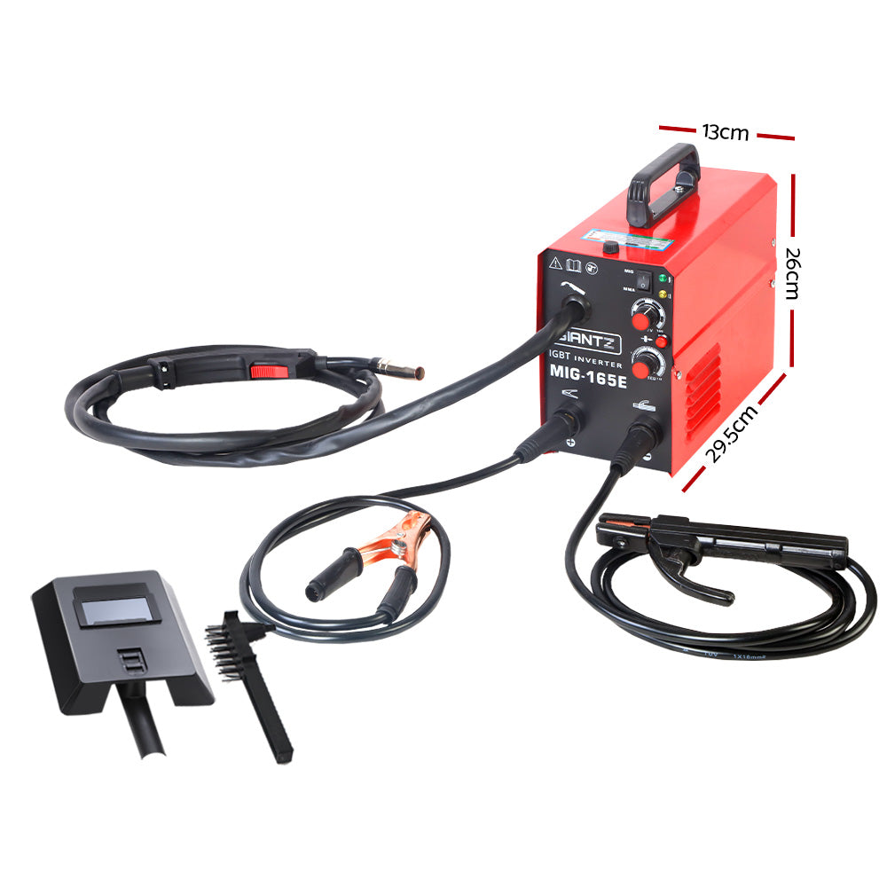 GIANTZ DC Inverter Welder MIG MAG MMA ARC Welding Machine Gasless Portable 165A