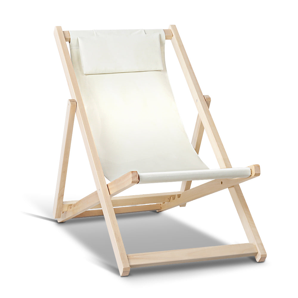 Artiss Fodable Beach Sling Chair - Sand