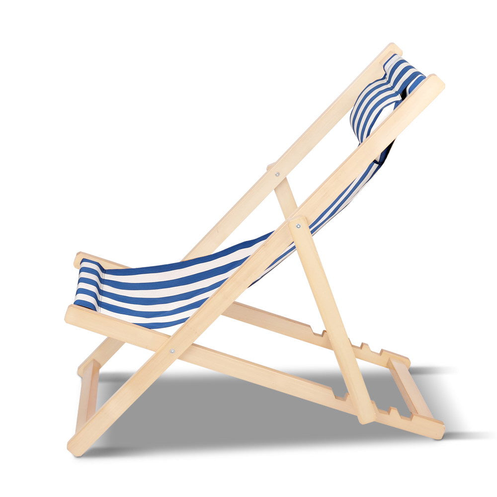 Gardeon Outdoor Furniture Sun Lounge Beach Chairs Deck Chair Folding Wooden Patio