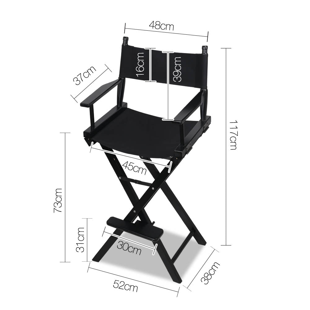 Artiss Tall Director Chair - Black