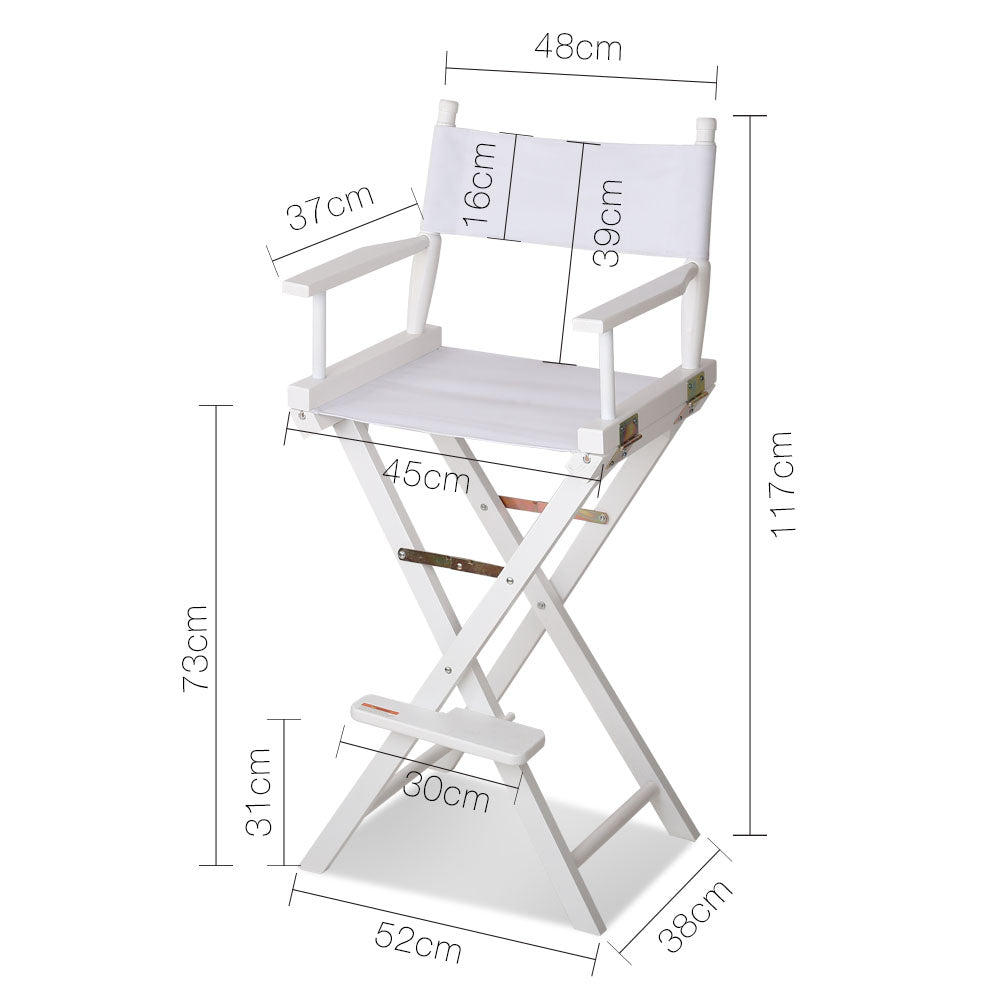 Artiss Tall Director Chair - White