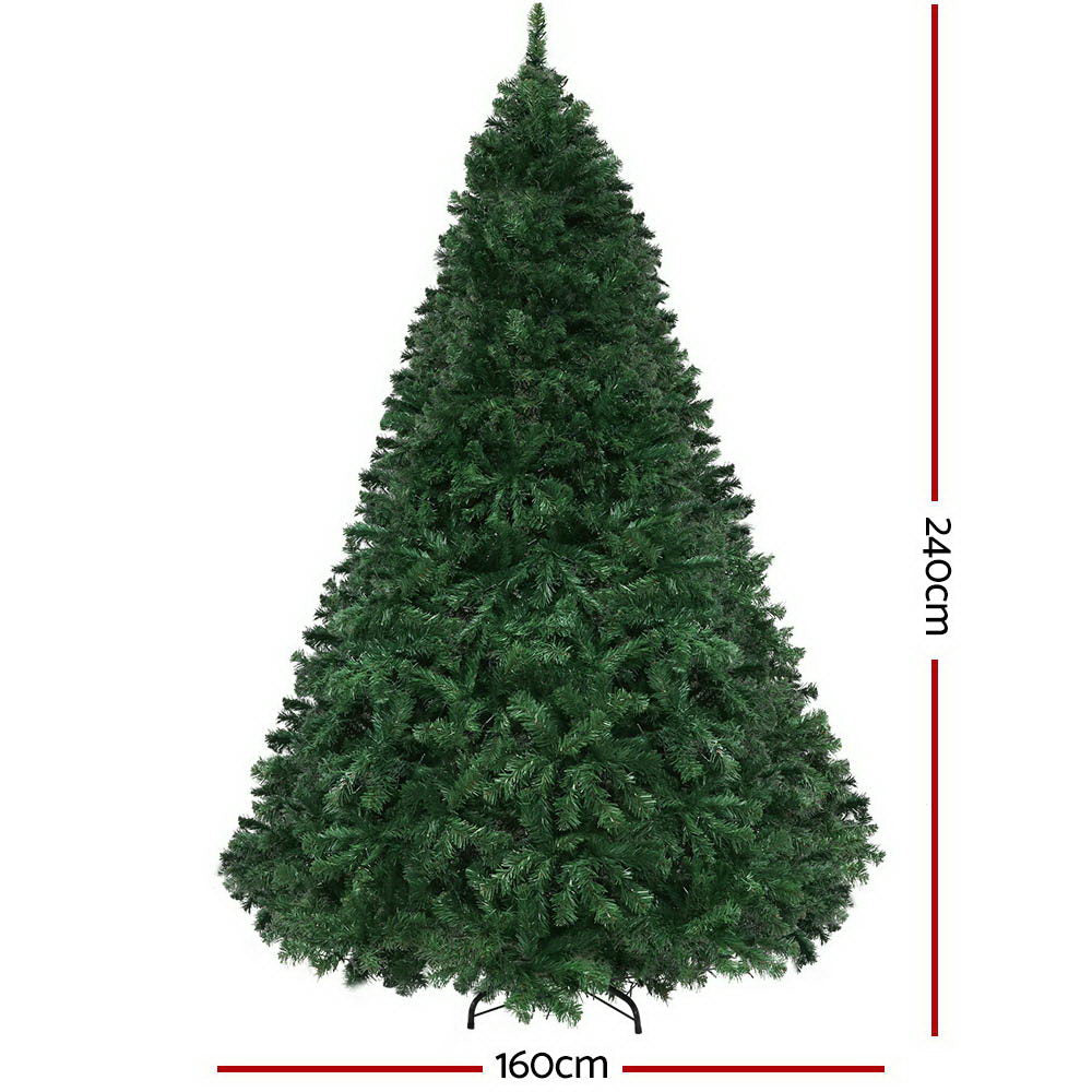 Jingle Jollys Christmas Tree LED 2.4M 8FT Xmas Decorations Green Home Decor