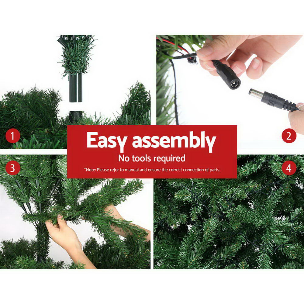 Jingle Jollys Christmas Tree LED 2.4M 8FT Xmas Decorations Green Home Decor