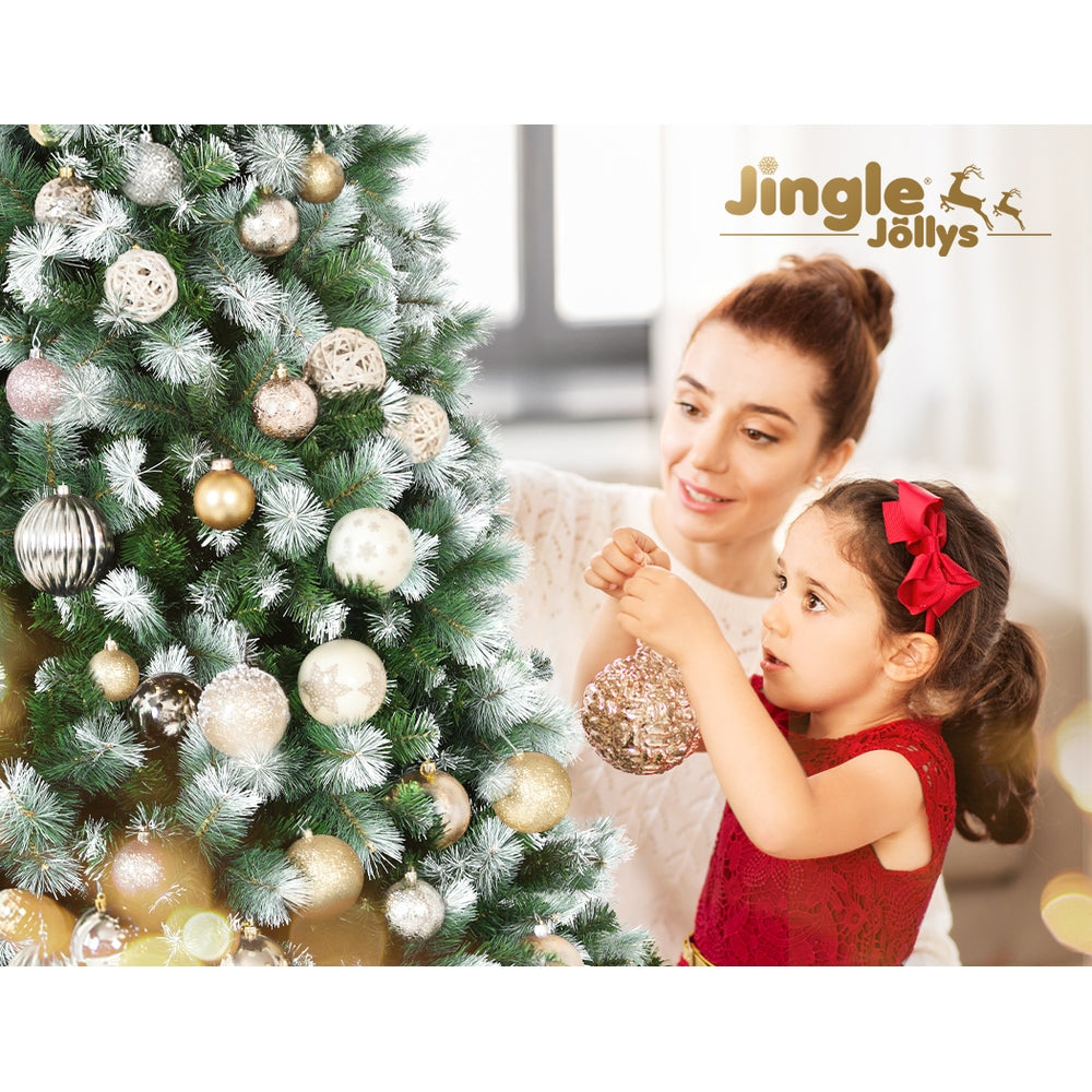 Jingle Jollys 2.7M Christmas Tree with Pine Needle Snowy Xmas Tree 1765 Tips