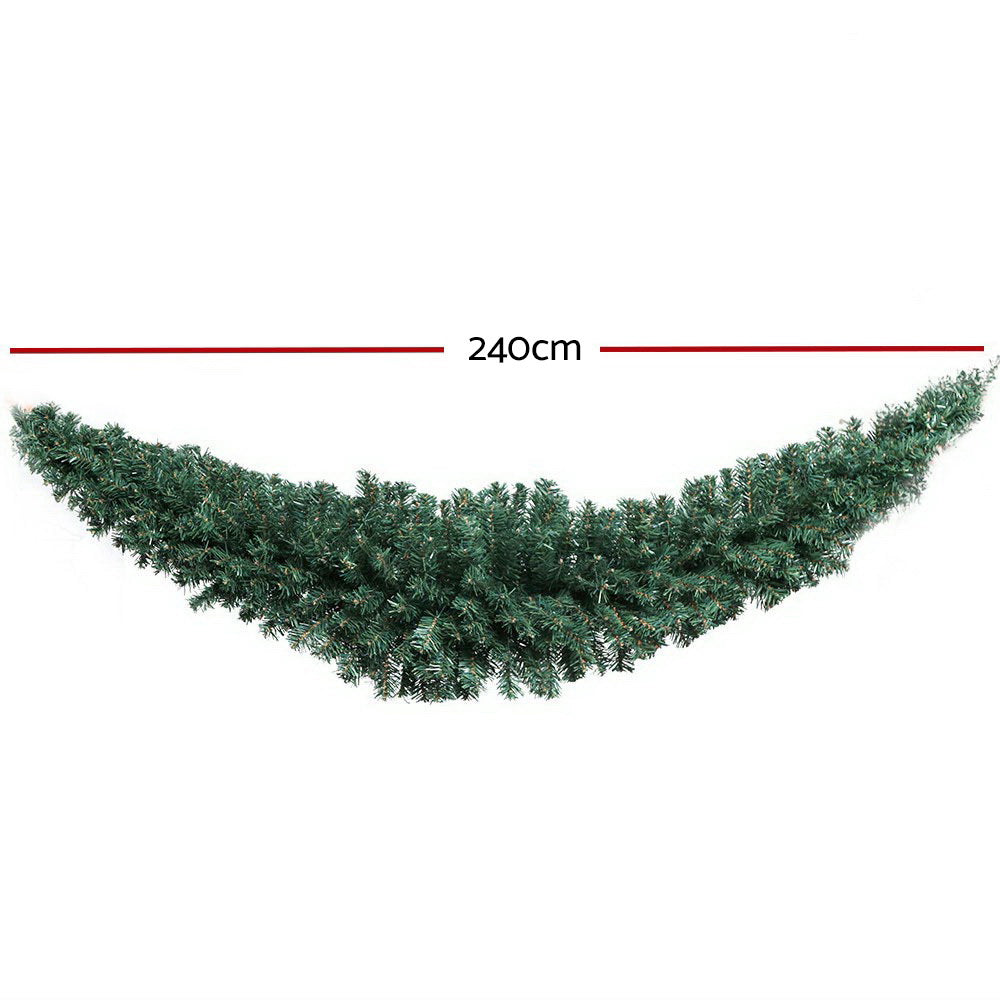 Jingle Jollys Christmas Garland 2.4M Xmas Tree Decoration Green