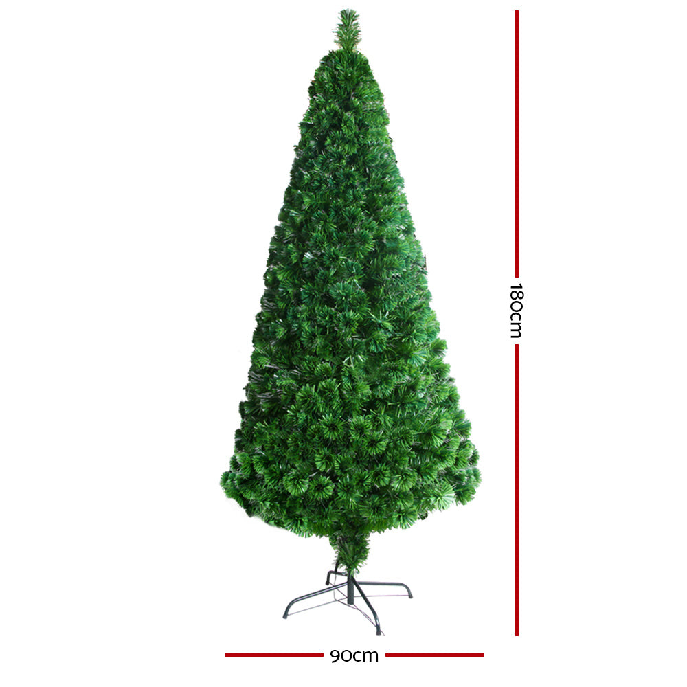 Jingle Jollys 1.8M 6FT LED Christmas Tree Optic Fiber Xmas Multi Colour Lights