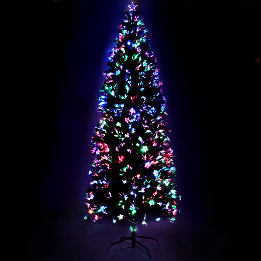 Jingle Jollys Christmas Tree 2.4M LED Xmas trees with Lights Multi Colour