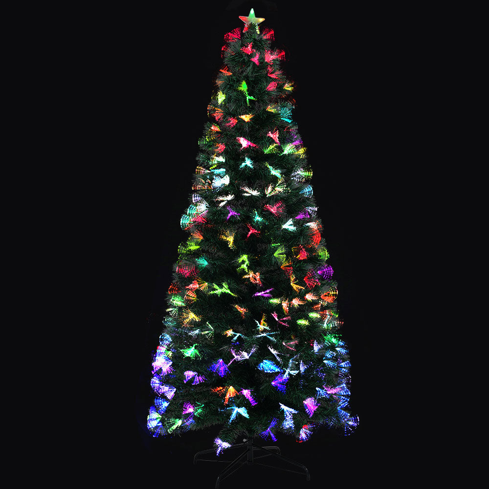 Jingle Jollys 1.8M 6FT LED Christmas Tree Xmas Multi Colour Lights Optic Fibre