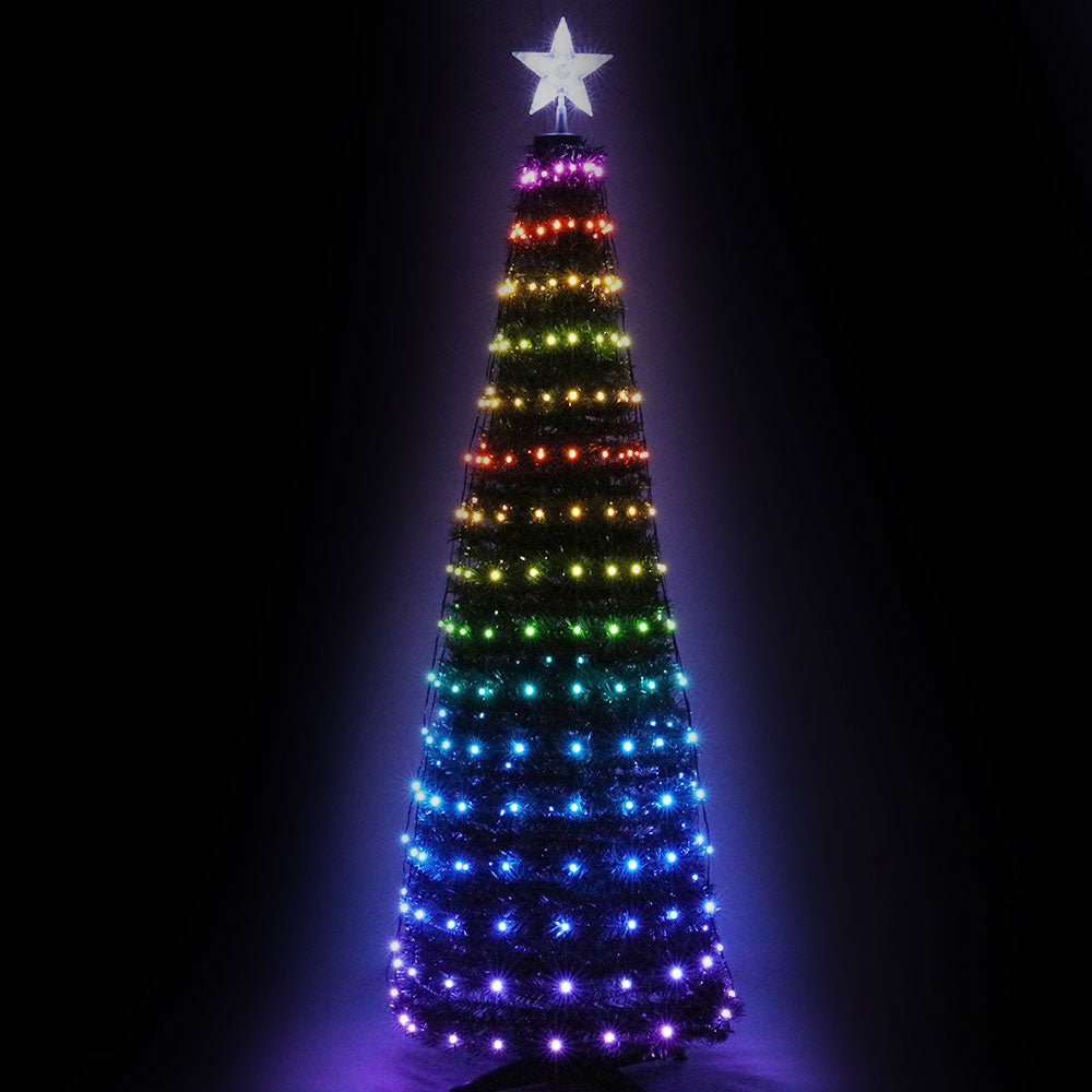 Jingle Jollys Christmas Tree 1.8M 6FT LED Xmas Multi Colour Lights Optic Fibre