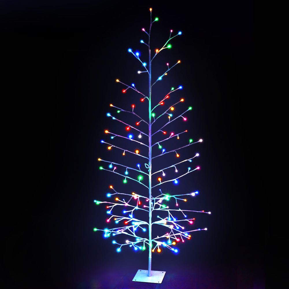 Jingle Jollys Christmas Tree 1.8M 6FT LED Xmas Multicolour Lights Optic Fibre