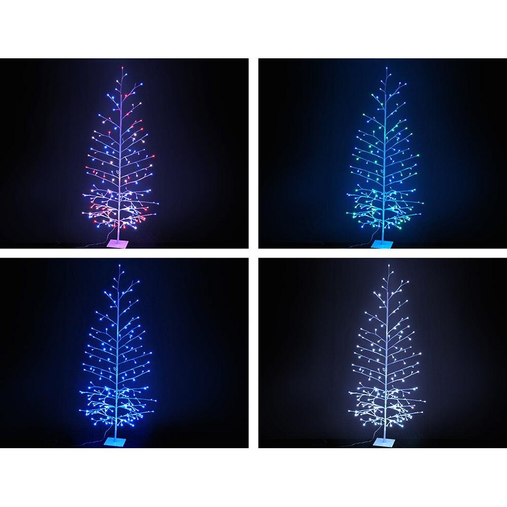 Jingle Jollys Christmas Tree 1.8M 6FT LED Xmas Multicolour Lights Optic Fibre