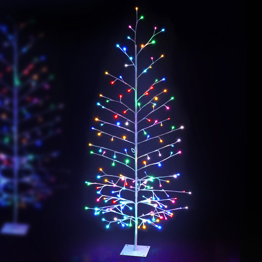 Jingle Jollys Christmas Tree 1.8M 6FT LED Xmas Multicolour Lights Optic Fibre