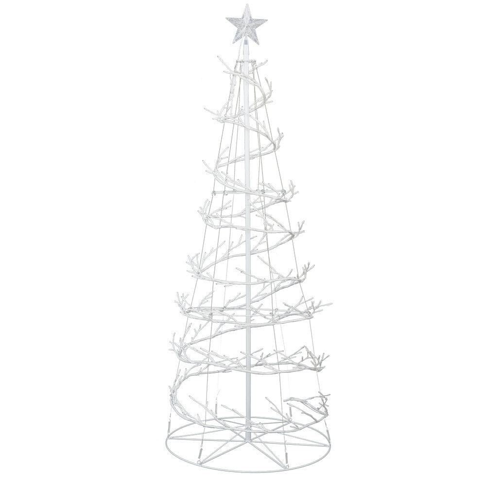 Jingle Jollys Christmas Tree 1.8M 6FT LED Xmas Cold White Lights Optic Fibre