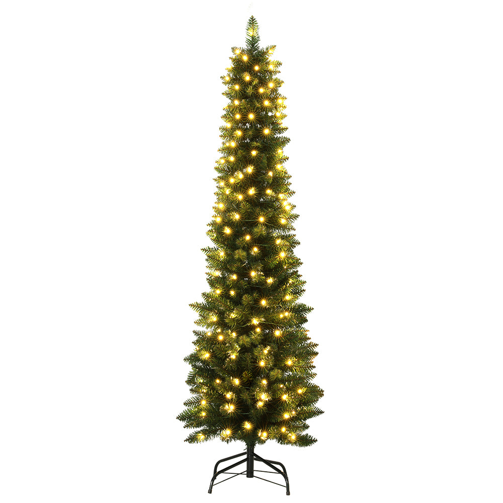 Jingle Jollys 1.8M Christmas Tree with Pre-Lit LED Lights Decoration 300 Tips