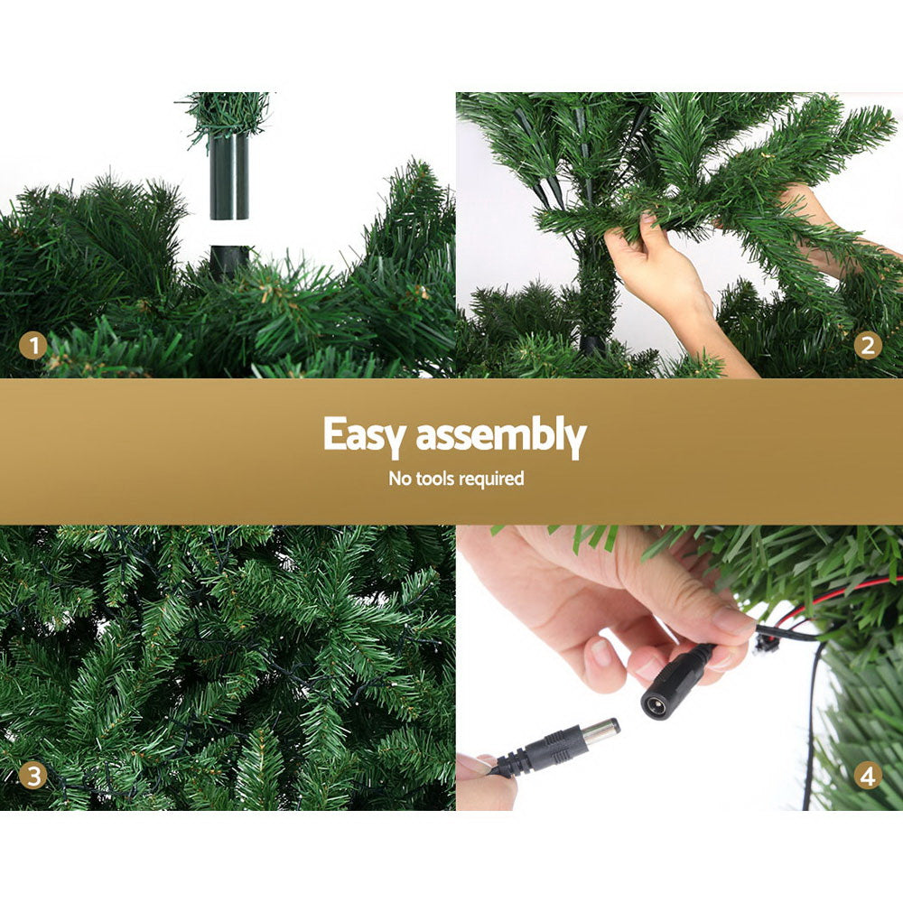 Jingle Jollys Christmas Tree 2.1M Green With 1134 LED Lights 8 Modes Multi Color