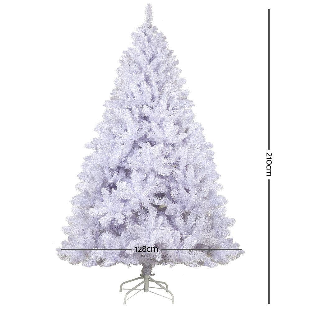 Jingle Jolly's White Christmas Tree Xmas Decorations Home Decor 2.1M 7FT