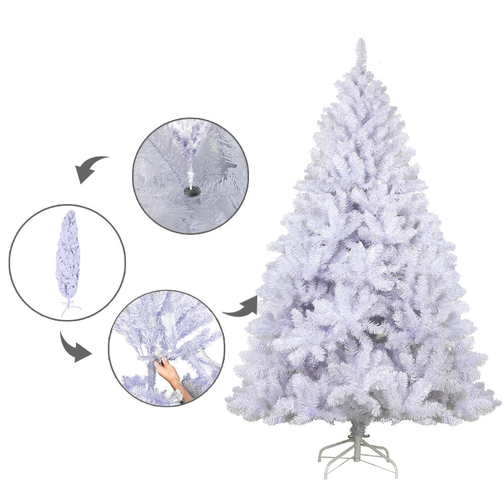 Jingle Jolly's White Christmas Tree Xmas Decorations Home Decor 2.1M 7FT