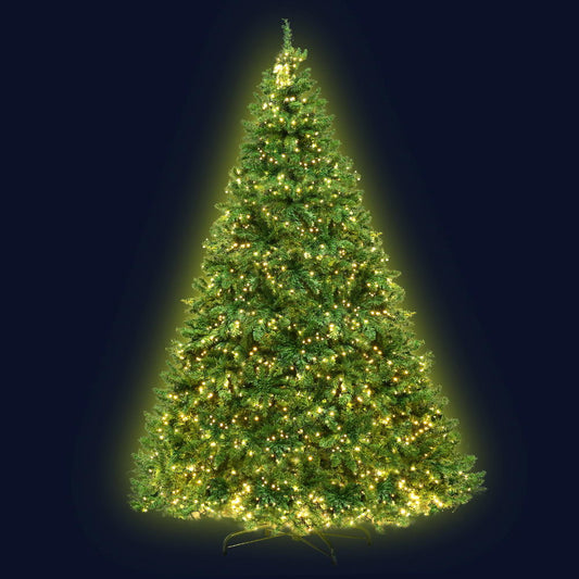 Jingle Jollys 2.4M 8FT Christmas Tree 1488 LED Lights 1488 Tips Warm White Green