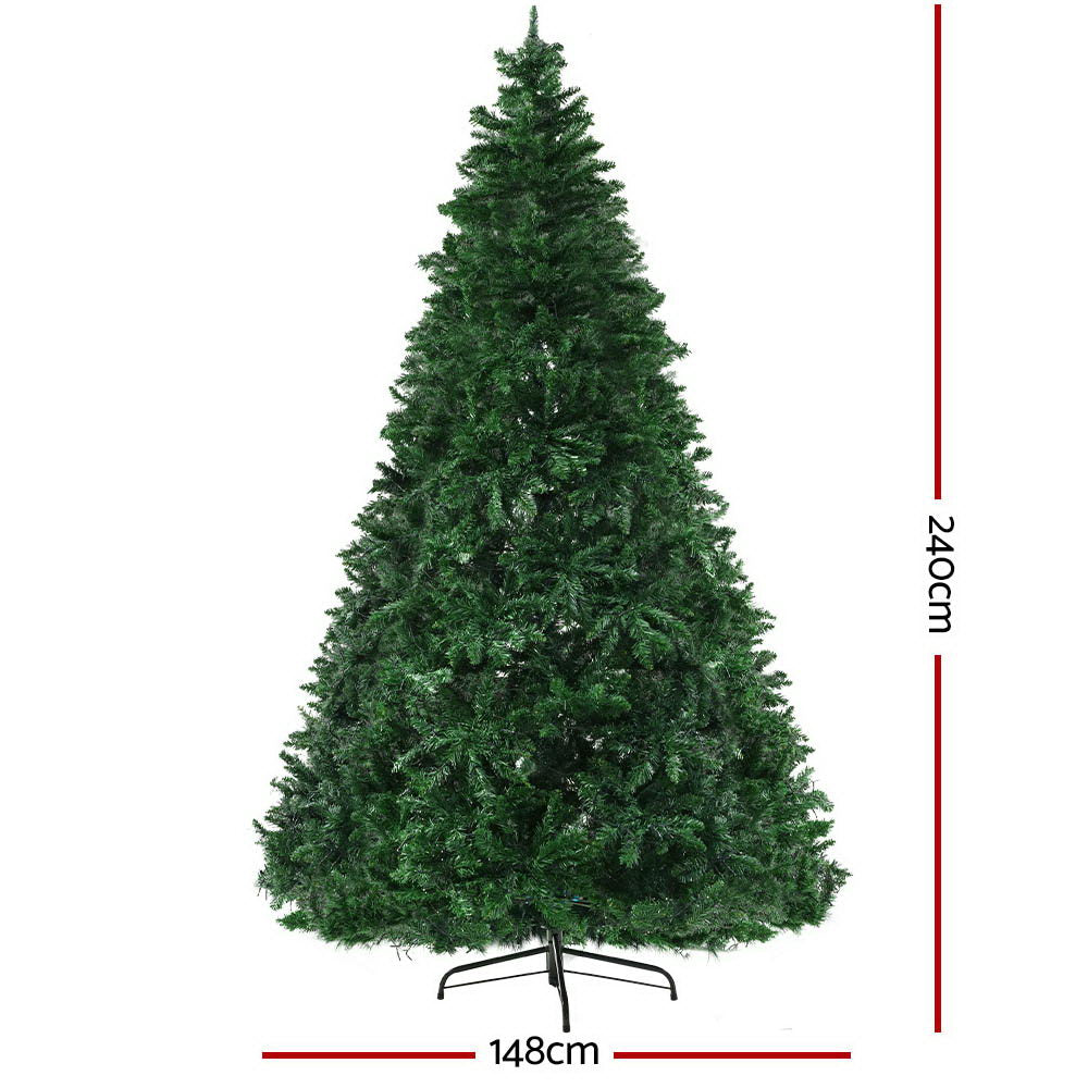 Jingle Jollys Christmas Tree LED 2.4M 8FT Xmas Decorations Green Home Decor